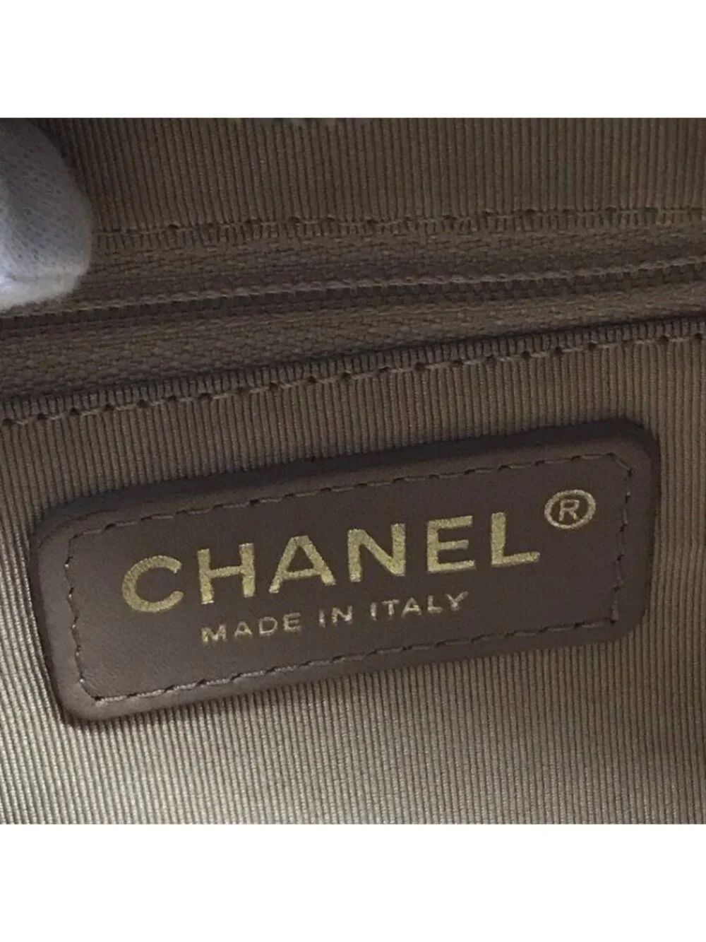 Chanel CC Logo Jumbo CC Quilted Mini Boston Hand Bag Beige